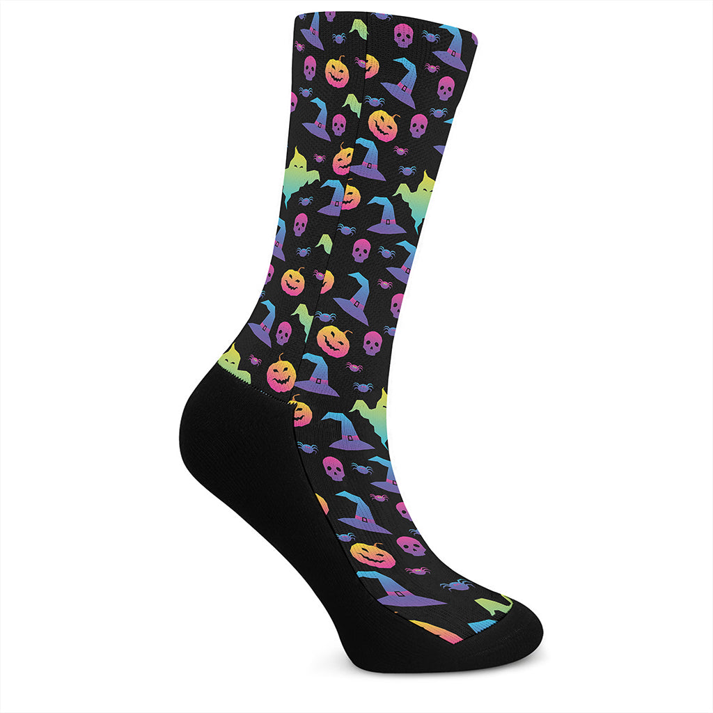 Colorful Halloween Party Pattern Print Crew Socks