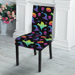 Colorful Halloween Party Pattern Print Dining Chair Slipcover