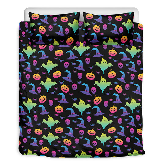 Colorful Halloween Party Pattern Print Duvet Cover Bedding Set