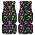 Colorful Halloween Party Pattern Print Front and Back Car Floor Mats