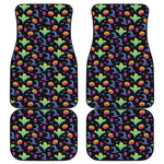 Colorful Halloween Party Pattern Print Front and Back Car Floor Mats