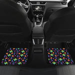 Colorful Halloween Party Pattern Print Front and Back Car Floor Mats