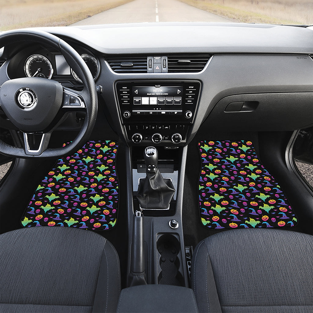 Colorful Halloween Party Pattern Print Front Car Floor Mats
