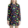 Colorful Halloween Party Pattern Print Pullover Hoodie Dress