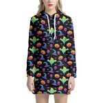 Colorful Halloween Party Pattern Print Hoodie Dress