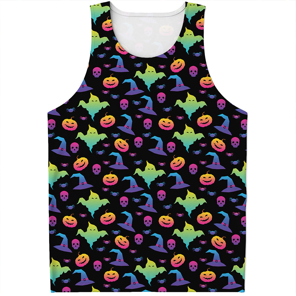 Colorful Halloween Party Pattern Print Men's Tank Top