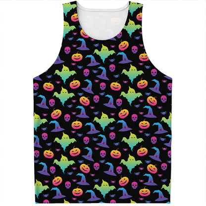 Colorful Halloween Party Pattern Print Men's Tank Top
