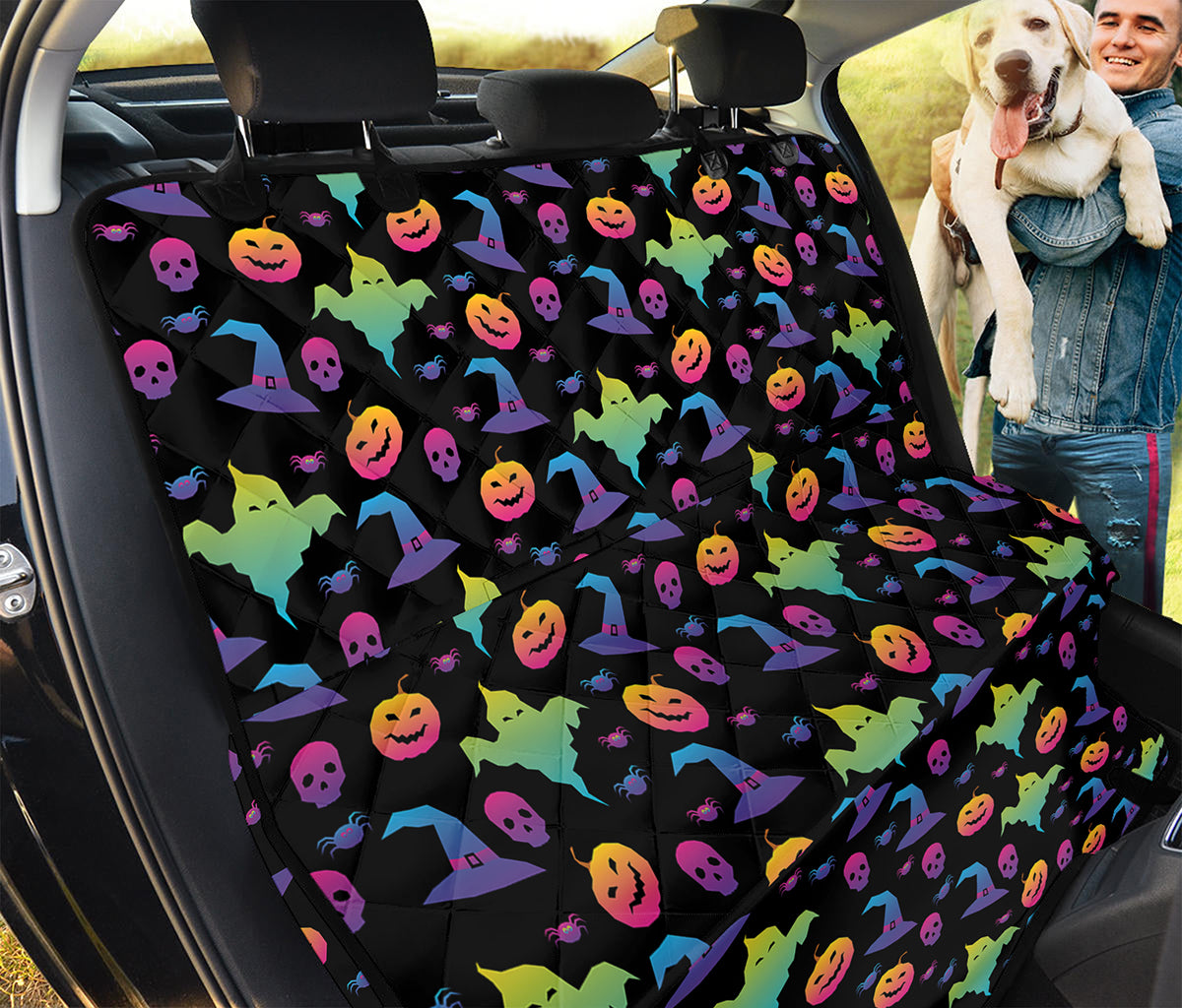 Colorful Halloween Party Pattern Print Pet Car Back Seat Cover