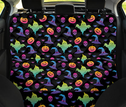 Colorful Halloween Party Pattern Print Pet Car Back Seat Cover
