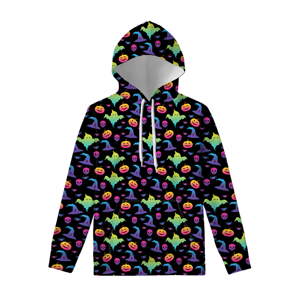 Colorful Halloween Party Pattern Print Pullover Hoodie