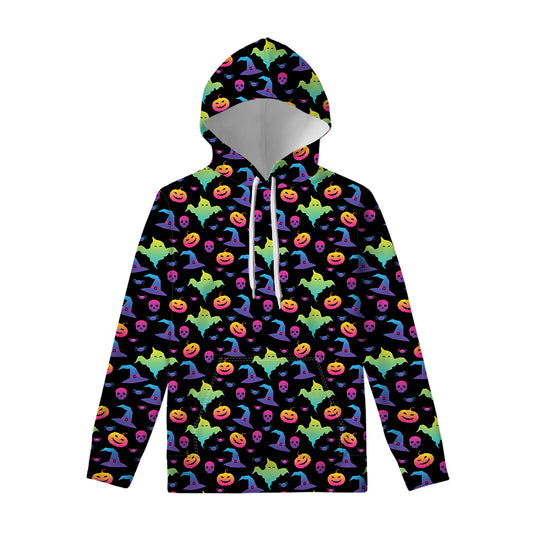 Colorful Halloween Party Pattern Print Pullover Hoodie