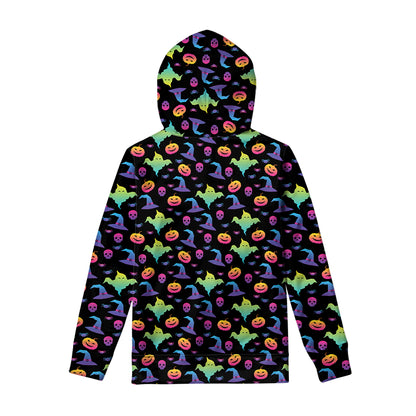 Colorful Halloween Party Pattern Print Pullover Hoodie