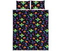 Colorful Halloween Party Pattern Print Quilt Bed Set