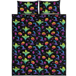 Colorful Halloween Party Pattern Print Quilt Bed Set