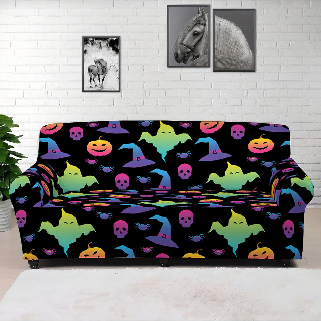 Colorful Halloween Party Pattern Print Sofa Cover