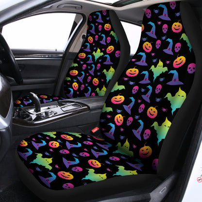 Colorful Halloween Party Pattern Print Universal Fit Car Seat Covers