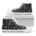 Colorful Halloween Party Pattern Print White High Top Sneakers
