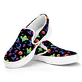 Colorful Halloween Party Pattern Print White Slip On Sneakers