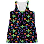 Colorful Halloween Party Pattern Print Women's Racerback Tank Top