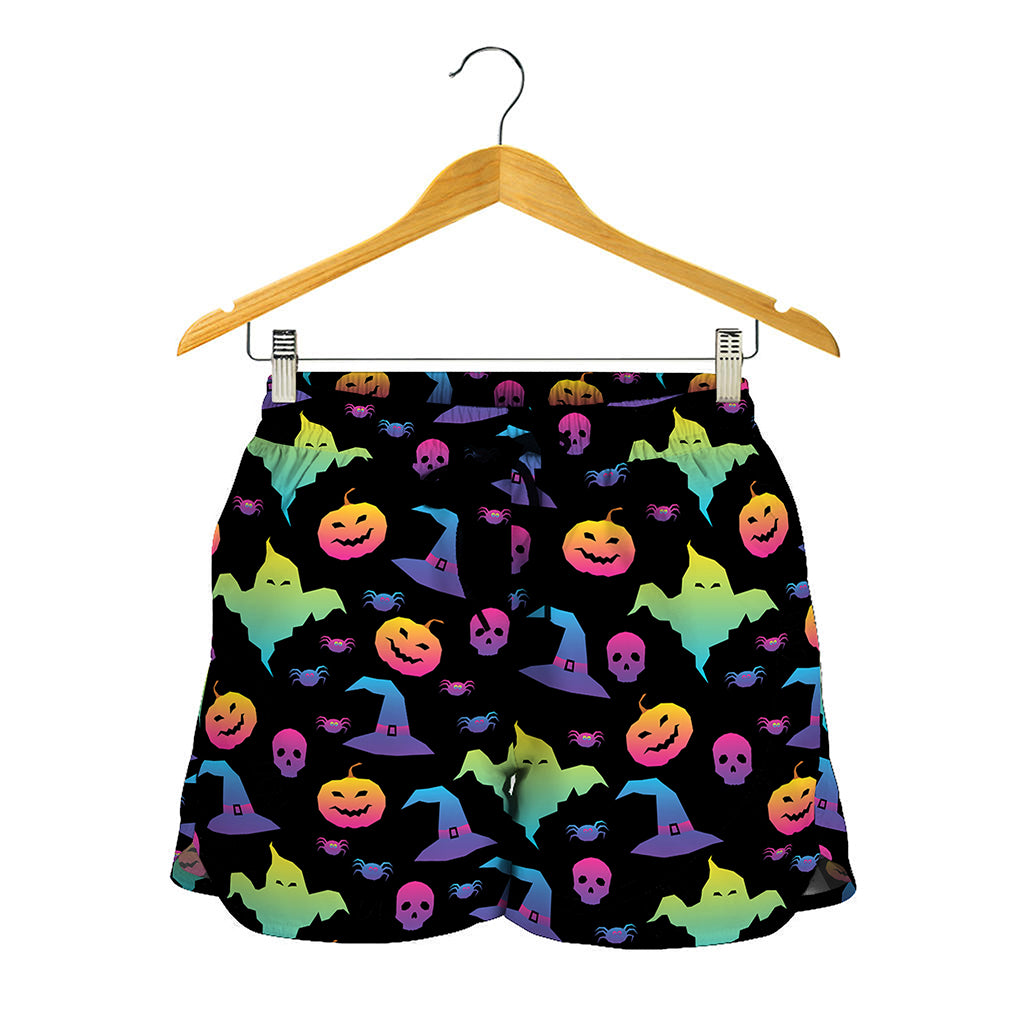 Colorful Halloween Party Pattern Print Women's Shorts