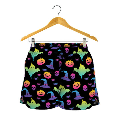 Colorful Halloween Party Pattern Print Women's Shorts