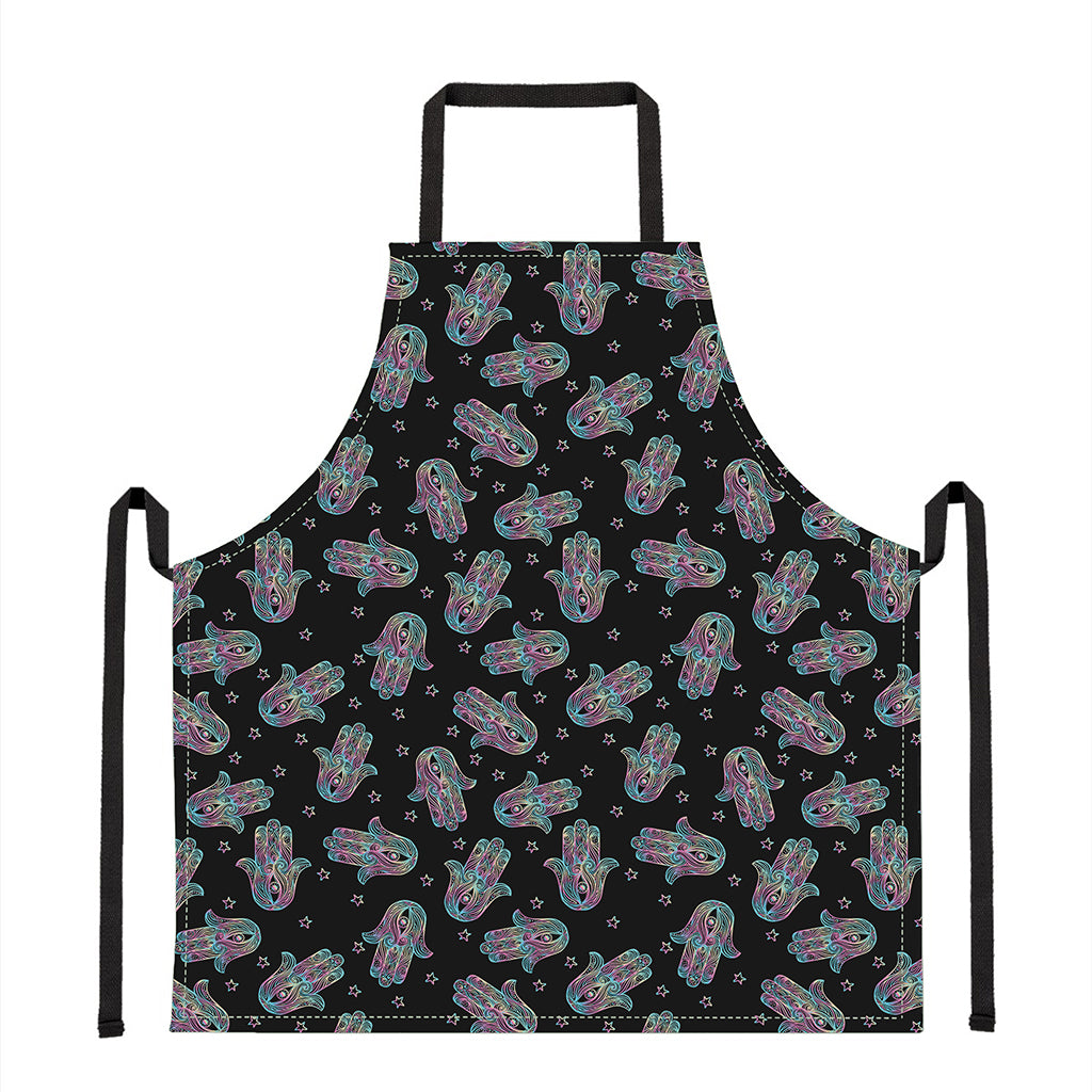 Colorful Hamsa Hand Print Apron