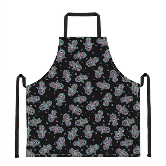 Colorful Hamsa Hand Print Apron
