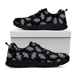 Colorful Hamsa Hand Print Black Sneakers