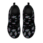 Colorful Hamsa Hand Print Black Sneakers