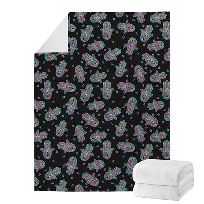 Colorful Hamsa Hand Print Blanket