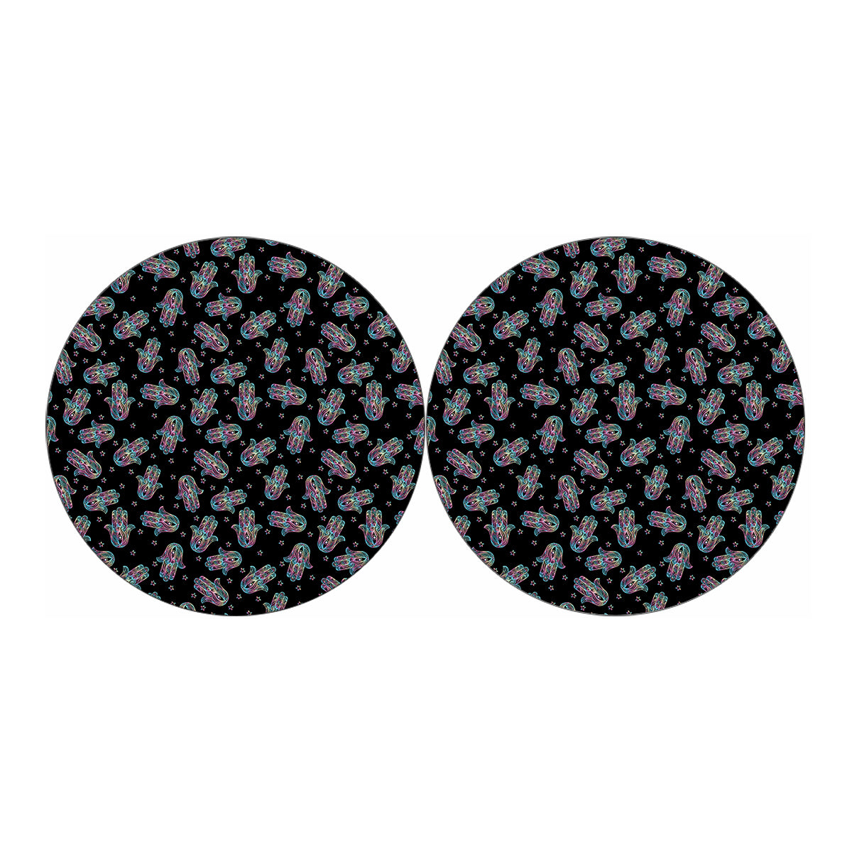Colorful Hamsa Hand Print Car Coasters