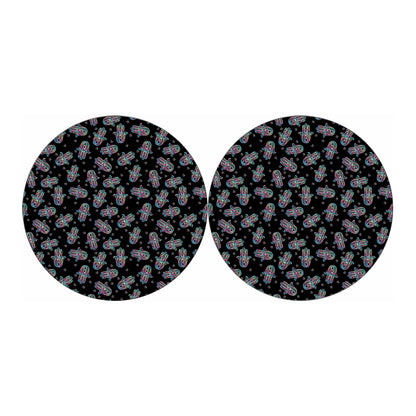 Colorful Hamsa Hand Print Car Coasters