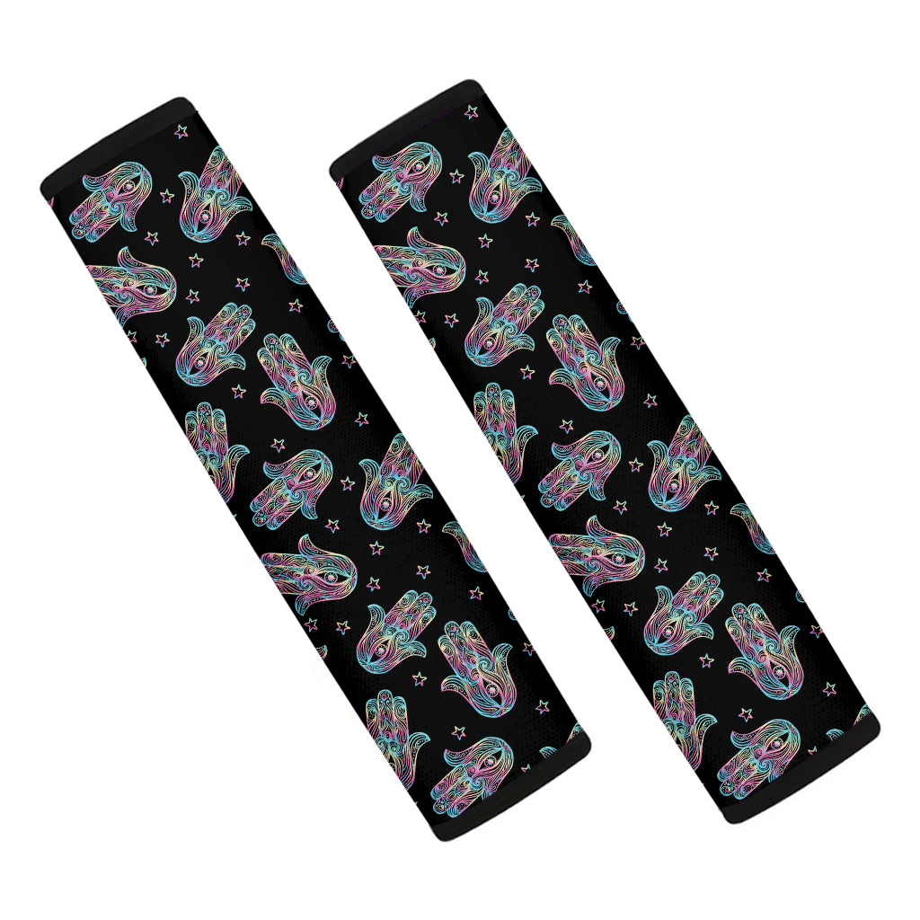Colorful Hamsa Hand Print Car Seat Belt Covers