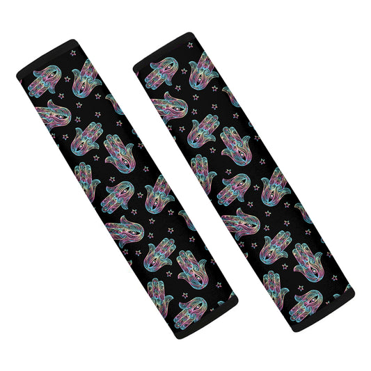 Colorful Hamsa Hand Print Car Seat Belt Covers
