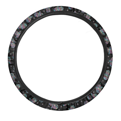 Colorful Hamsa Hand Print Car Steering Wheel Cover