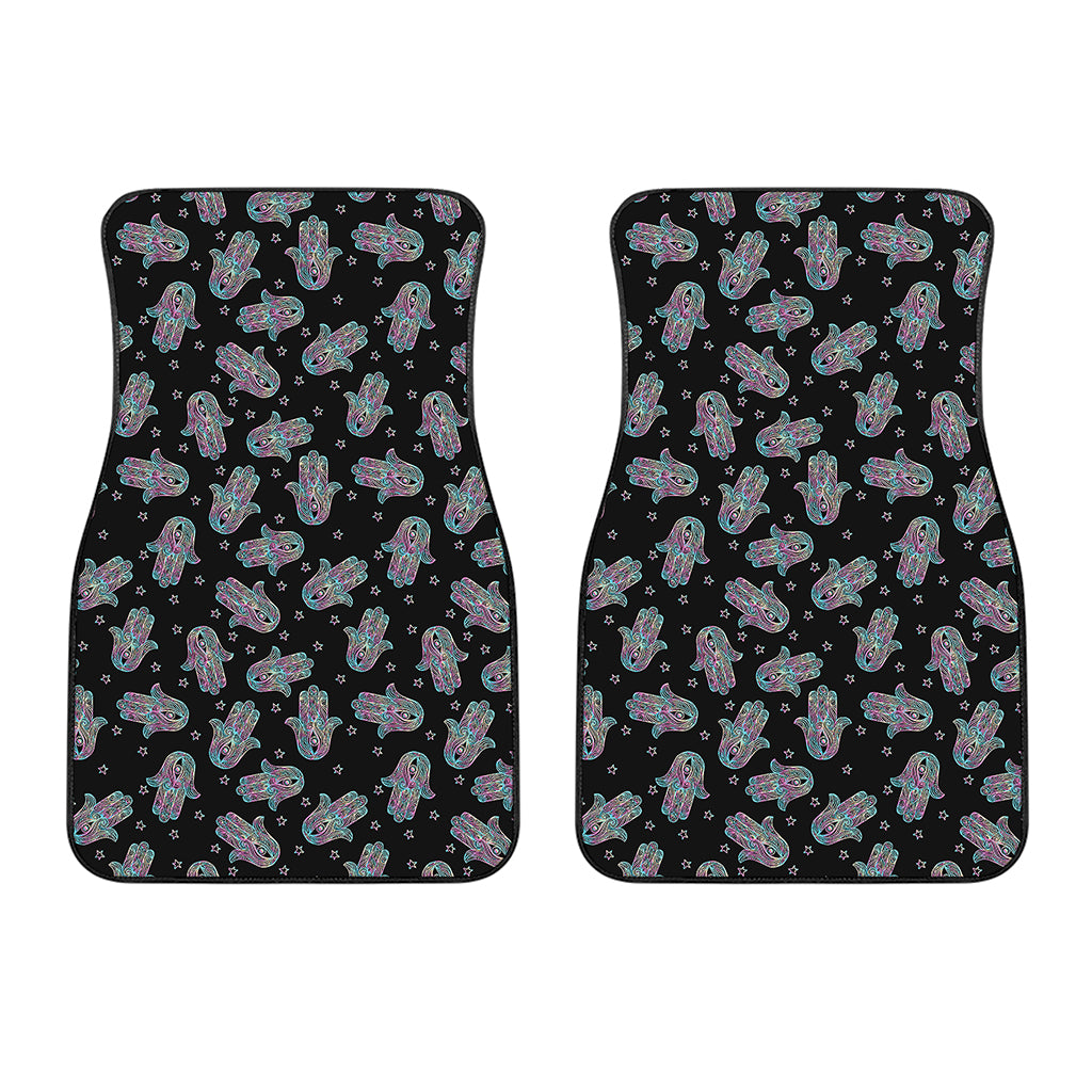 Colorful Hamsa Hand Print Front Car Floor Mats