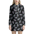 Colorful Hamsa Hand Print Pullover Hoodie Dress