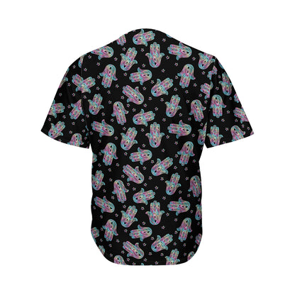 Colorful Hamsa Hand Print Men's Baseball Jersey