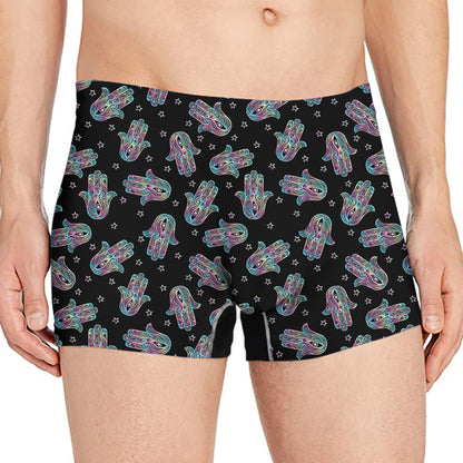Colorful Hamsa Hand Print Men's Boxer Briefs
