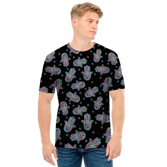 Colorful Hamsa Hand Print Men's T-Shirt
