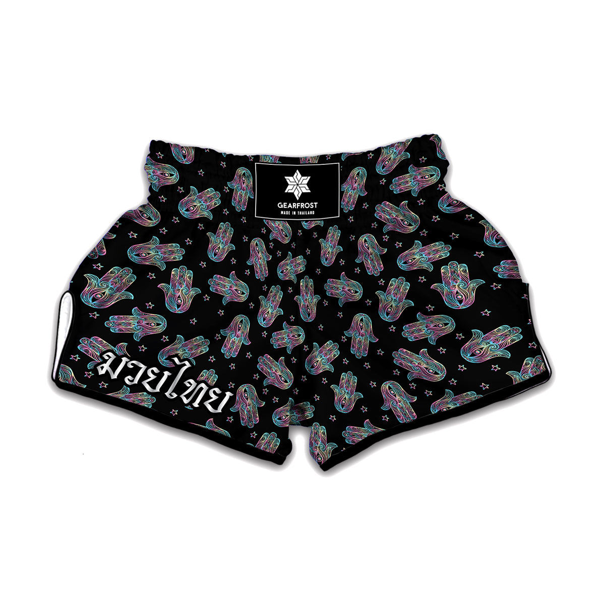 Colorful Hamsa Hand Print Muay Thai Boxing Shorts