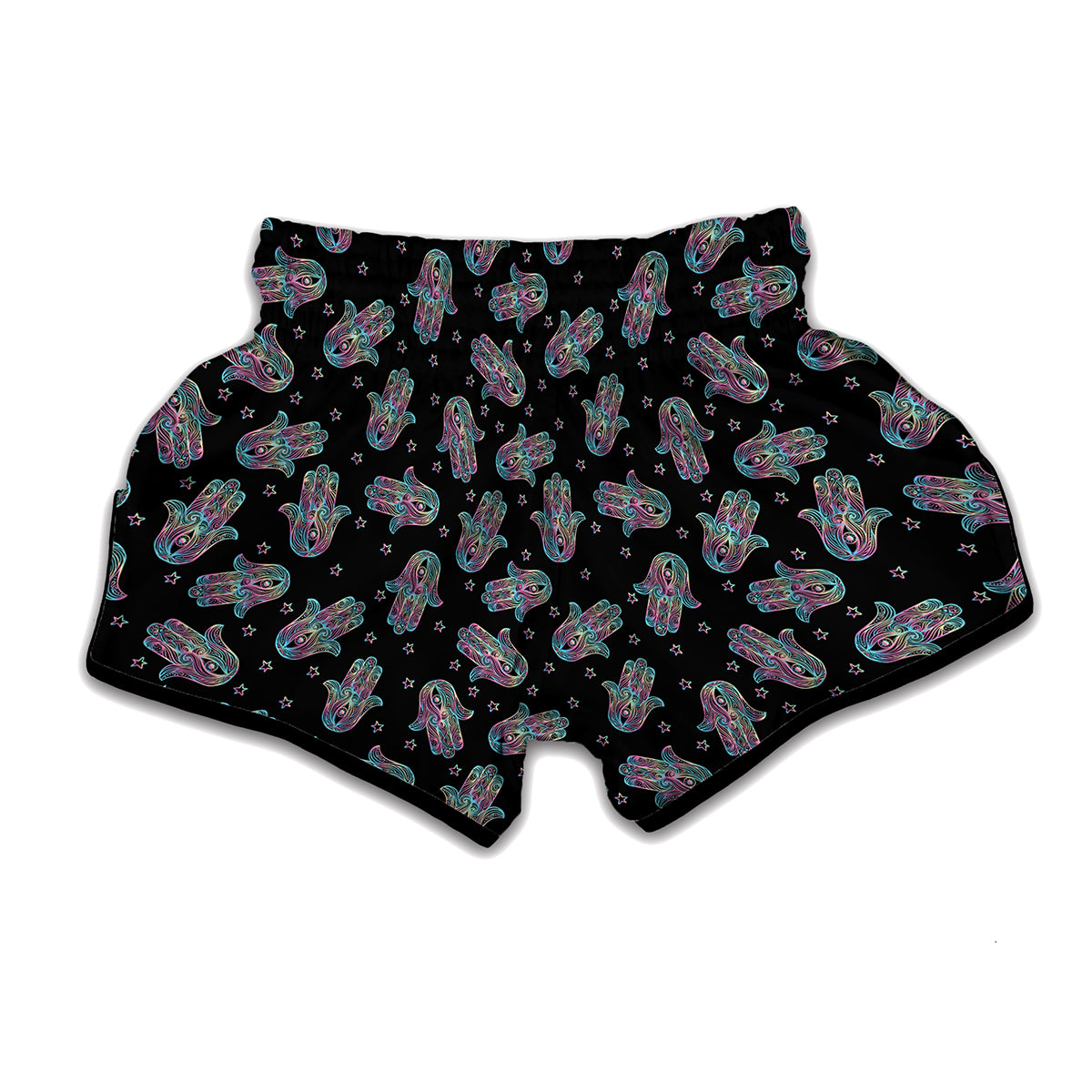 Colorful Hamsa Hand Print Muay Thai Boxing Shorts