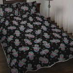 Colorful Hamsa Hand Print Quilt Bed Set