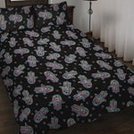 Colorful Hamsa Hand Print Quilt Bed Set