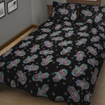 Colorful Hamsa Hand Print Quilt Bed Set
