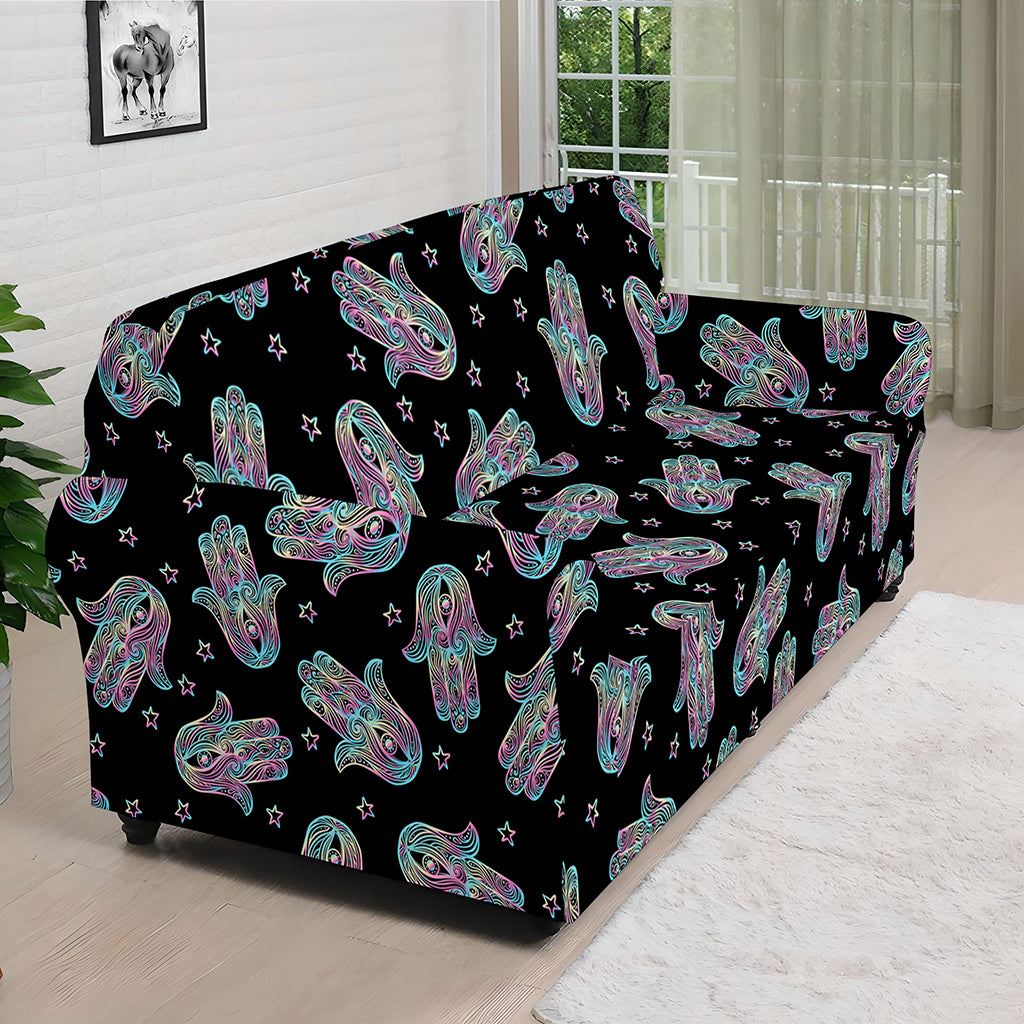 Colorful Hamsa Hand Print Sofa Cover