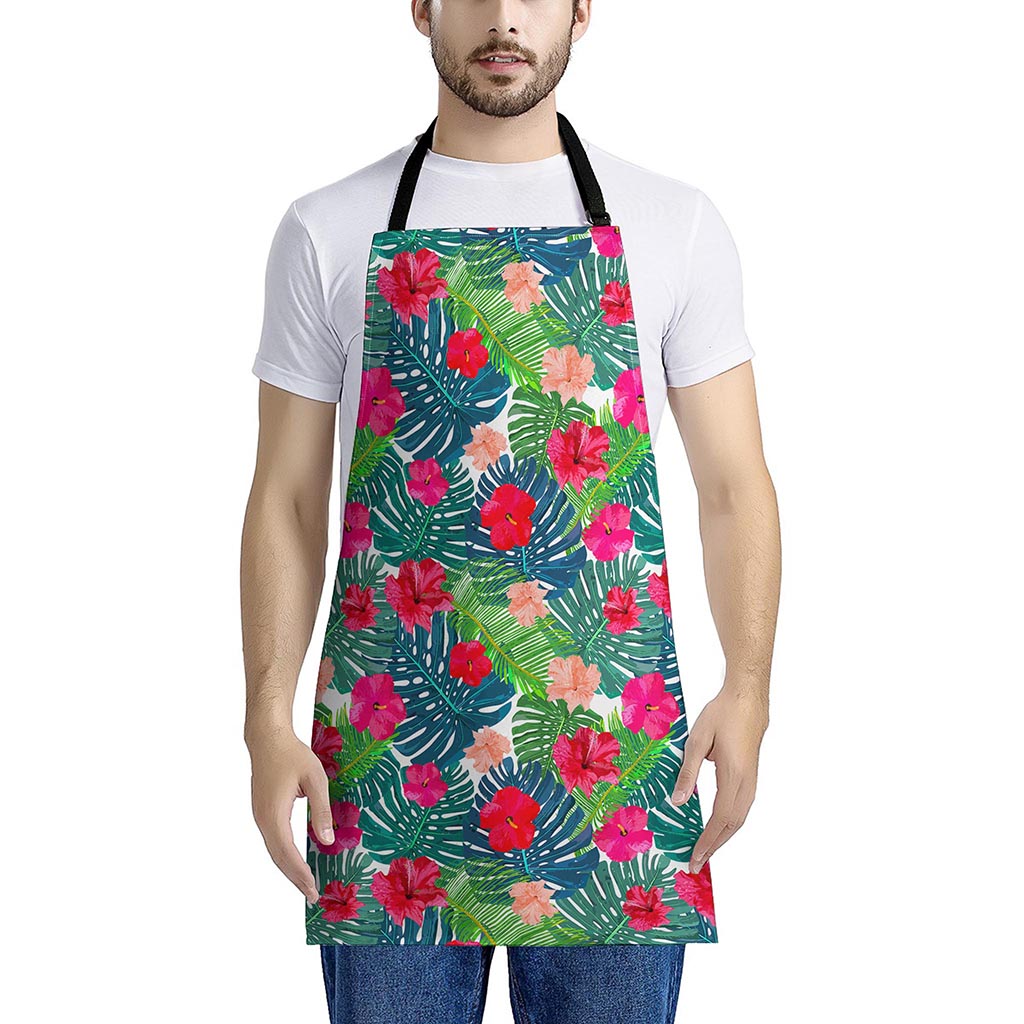 Colorful Hawaii Floral Pattern Print Apron