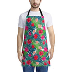 Colorful Hawaii Floral Pattern Print Apron