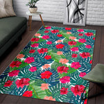 Colorful Hawaii Floral Pattern Print Area Rug GearFrost