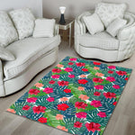 Colorful Hawaii Floral Pattern Print Area Rug GearFrost
